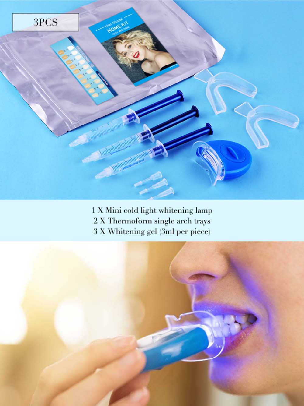 Teeth Whitening Kit With Light - Высокое качество пероксид отбеливание зубов гель