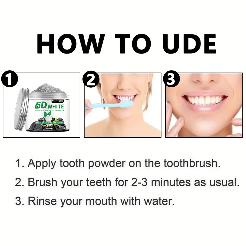 YUlTlKUE 5D White Activated ch – обзор и цена Teeth Whitening Naturally