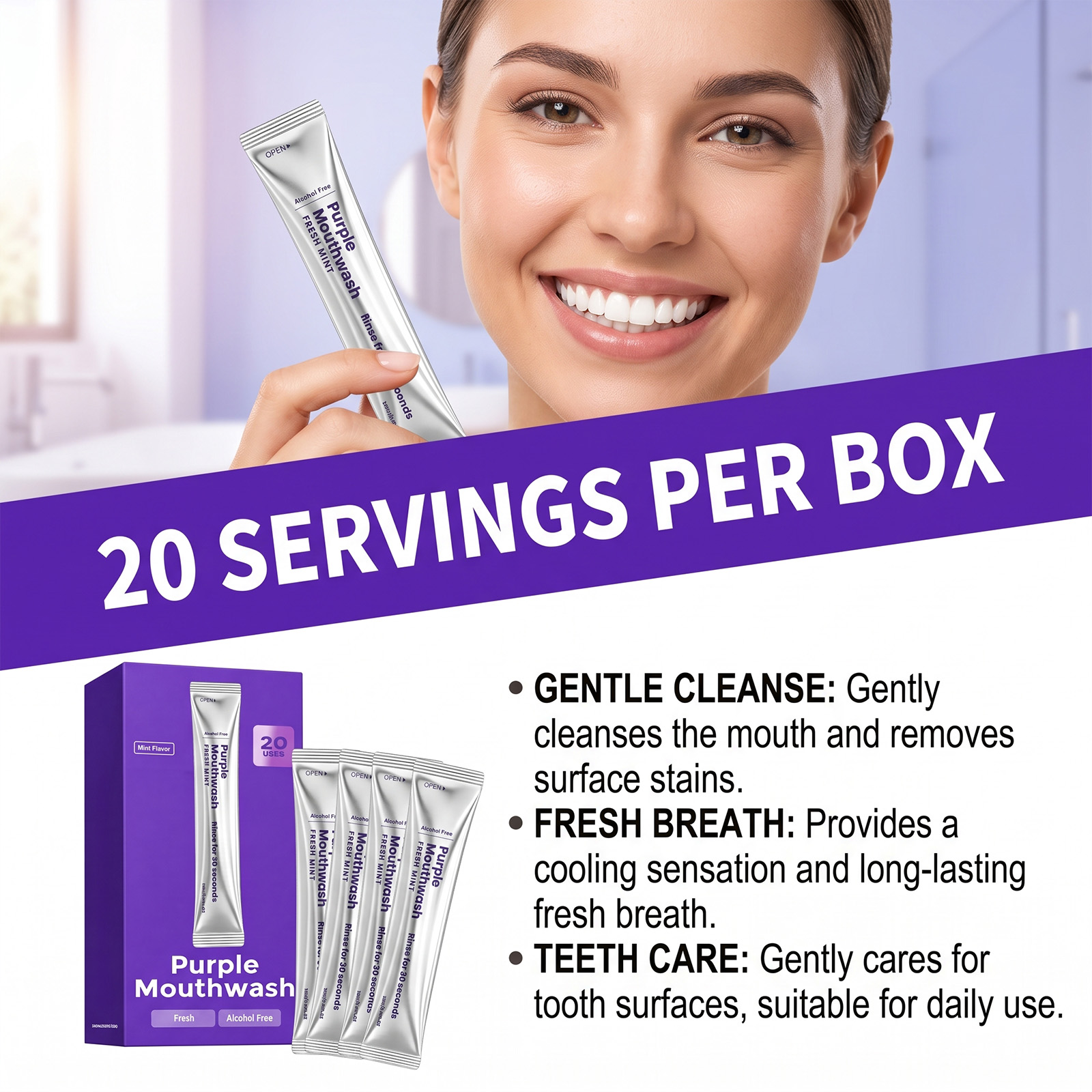 Фиолетовый освежающий ополаски – обзор и цена Teeth Whitening Naturally