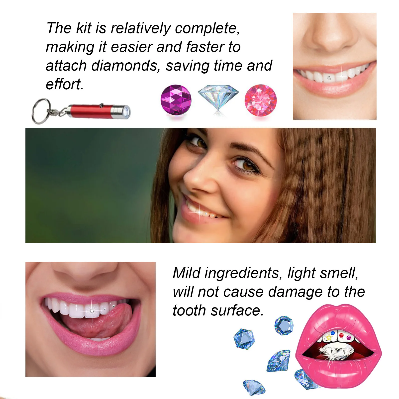 Набор для украшения зубов: DIY – обзор и цена Teeth Whitening Kit With Light
