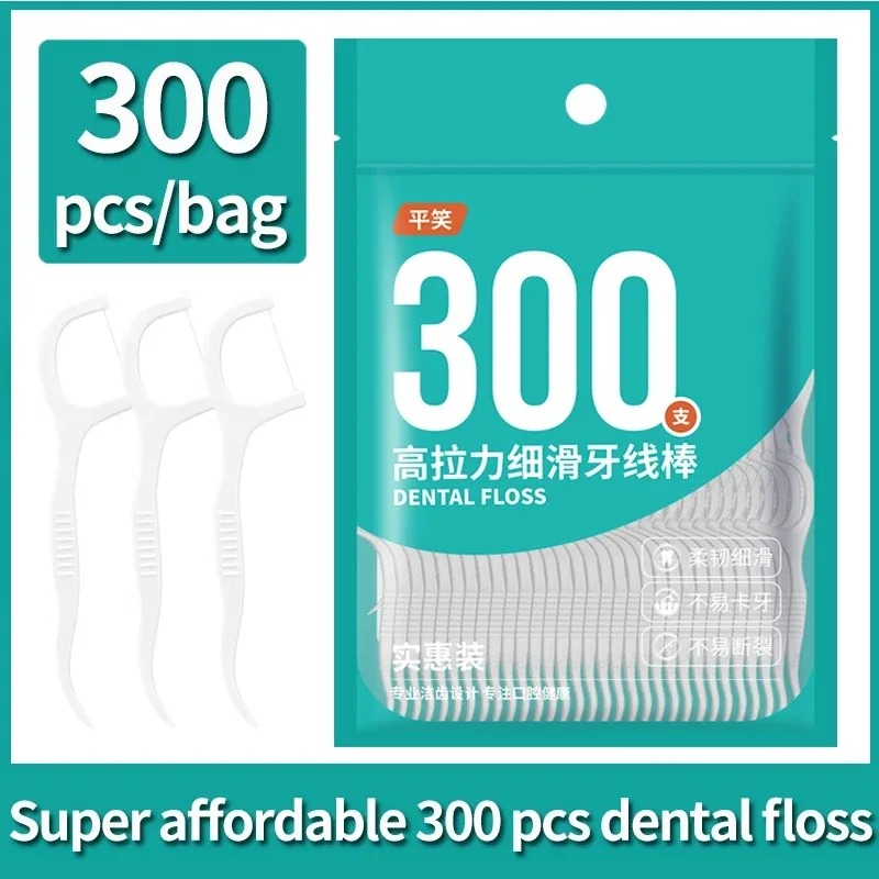 300 шт., зубная нить в мешках, – обзор и цена Dental Floss Picks